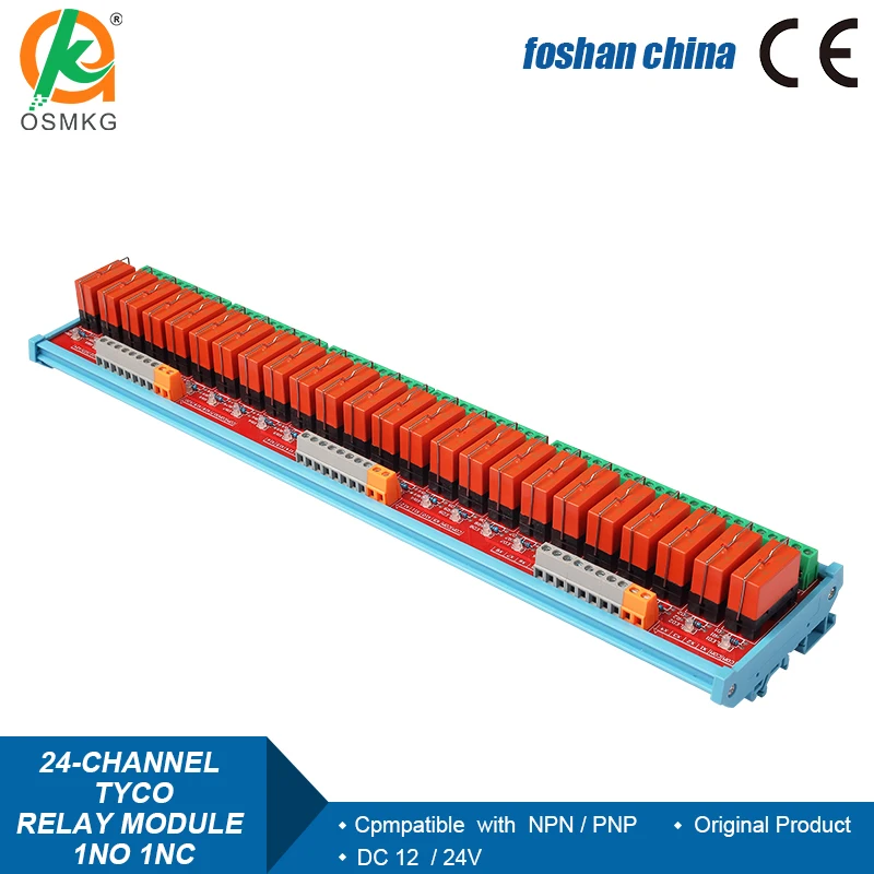 24 Channels 1NO 1NC Relay Module  12A 24V DC Electromagnetic Relays Anti interference Protective Circuit for PLC