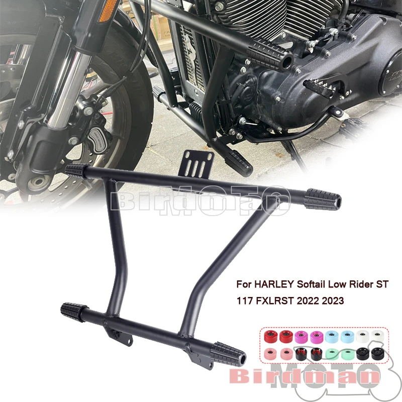 Motorcycle Front Highway Peg High 2 Step Crash Bar Engine Guard Crash Cage For HARLEY Softail Low Rider ST 117 FXLRST 2022 2023