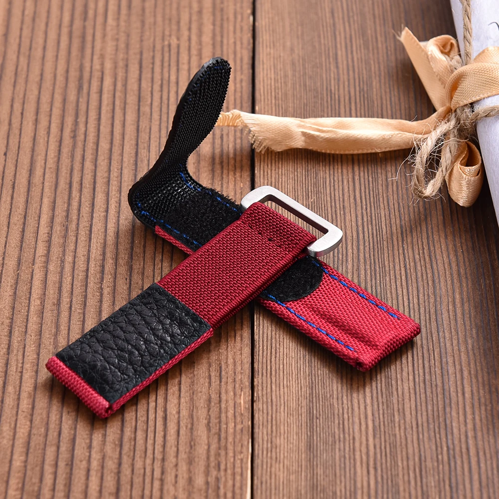 Nylon Strap 20mm Hook and Loop Fastener Watch Band Military Nylon Wristbelt Leather Bracelet for Omega Seiko Tudor MenWomen Belt view 4