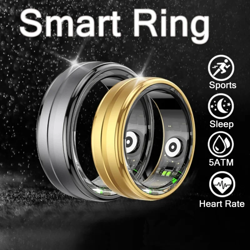 Sports Smart Ring Heart Rate Blood Oxygen Monitoring IP68 5ATM Waterproof Smartring For Android IOS Men Ladies Fitness Track