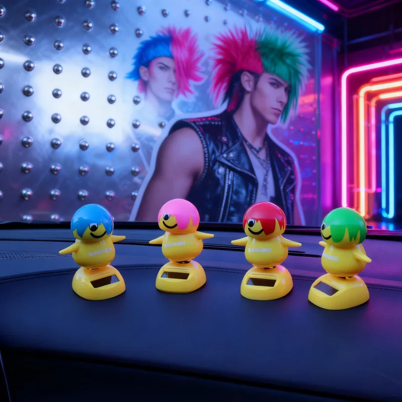Novidade retro nostalgia y2k boneca ação brinquedo solar criativo balançando dança boneca decoração do carro ornamento de mesa interior do carro