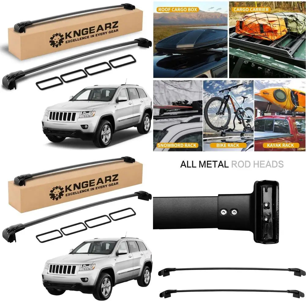

Aluminum Roof Rack Crossbars for 2011-2021 Jeep Grand Cherokee, Heavy-Duty Side Rails Cargo Carrier Bars