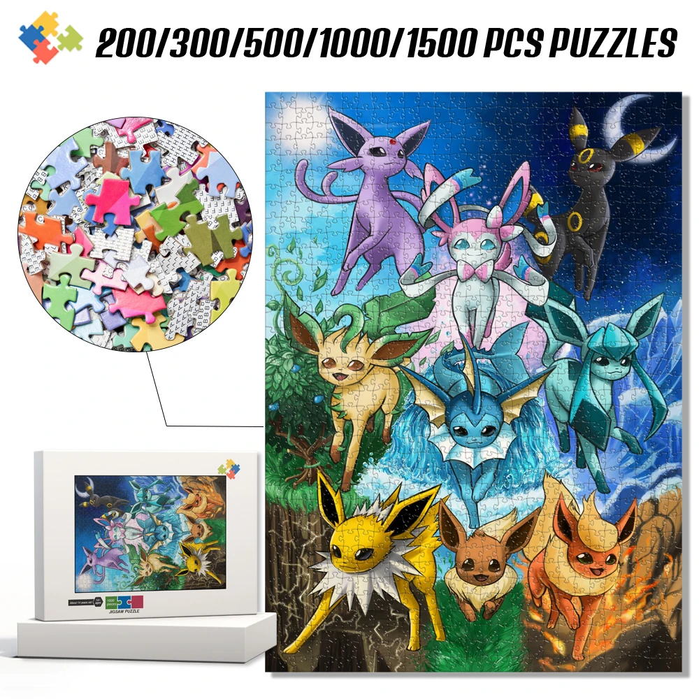 Pokemon Jigsaw Puzzle Manual Diy Cartoon Jigsaw Puzzle Kids Learning Educational Toys Kid's Birthday Gift Multi-Size Available