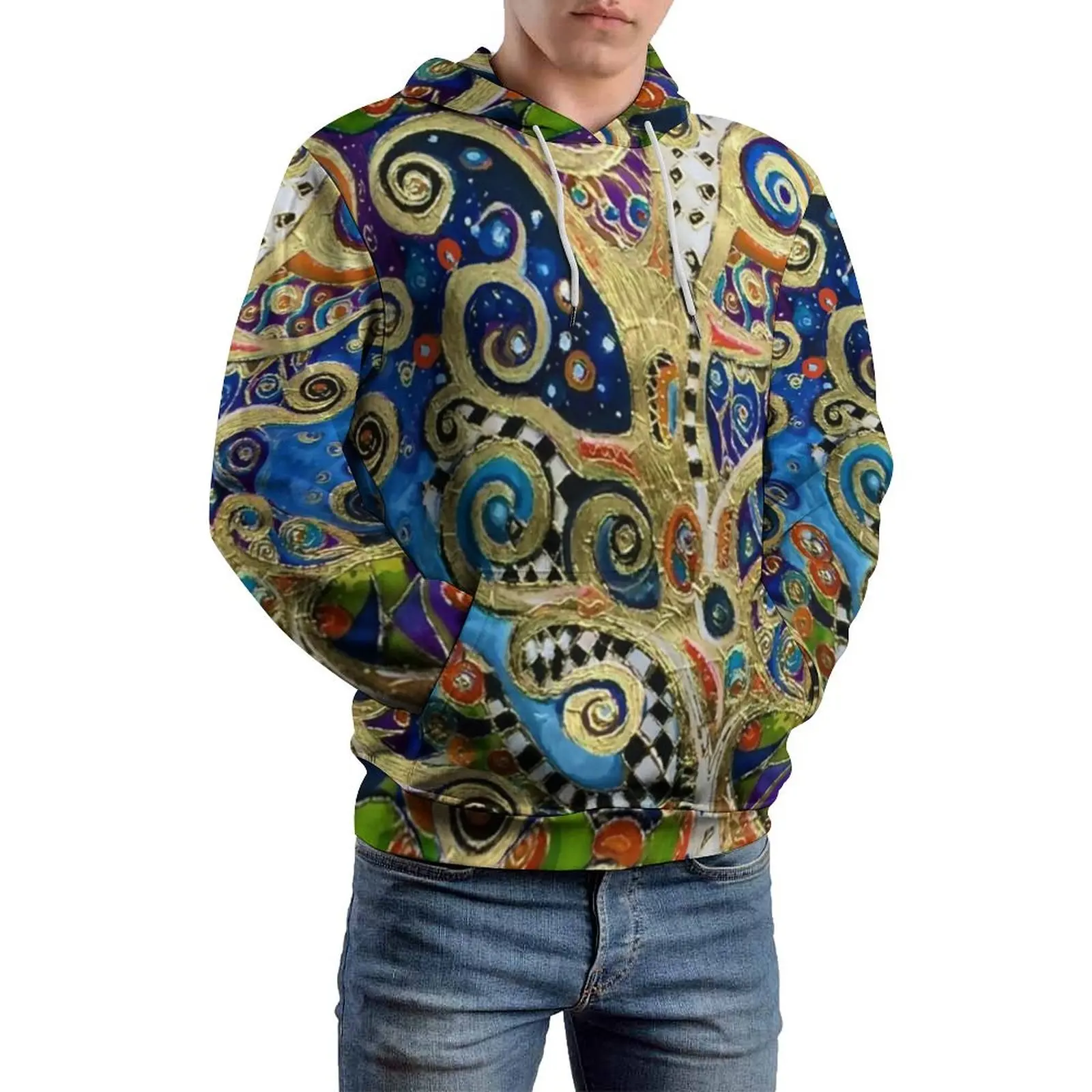 

Gustav Klimt Art Casual Hoodies Abstract Print Streetwear Hoodie Men Long-Sleeve Hip Hop Custom Hooded Sweatshirts Gift