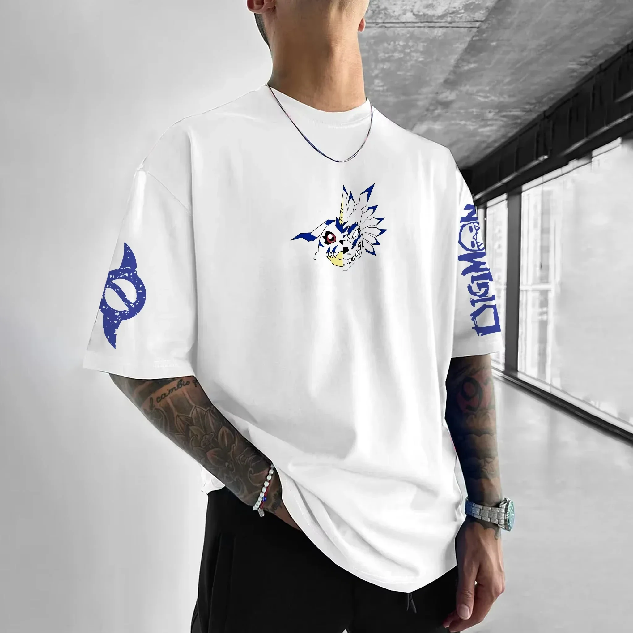 2026 Neues Anime Digimon Garurumon Bedrucktes T-Shirt für Männer und Frauen, Modisches Atmungsaktives T-Shirt, Herren-Oberteil – Detail 5