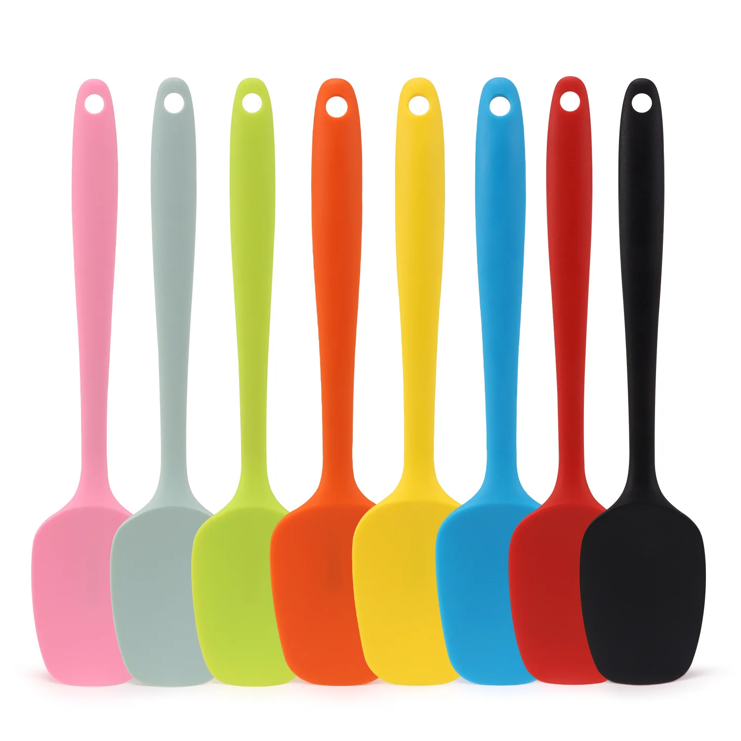 LMETJMA 28cm szpatułki silikonowe żaroodporna łyżka łopatka Non-Stick Spoonula elastyczne skrobaki do pieczenia narzędzie do mieszania JT20