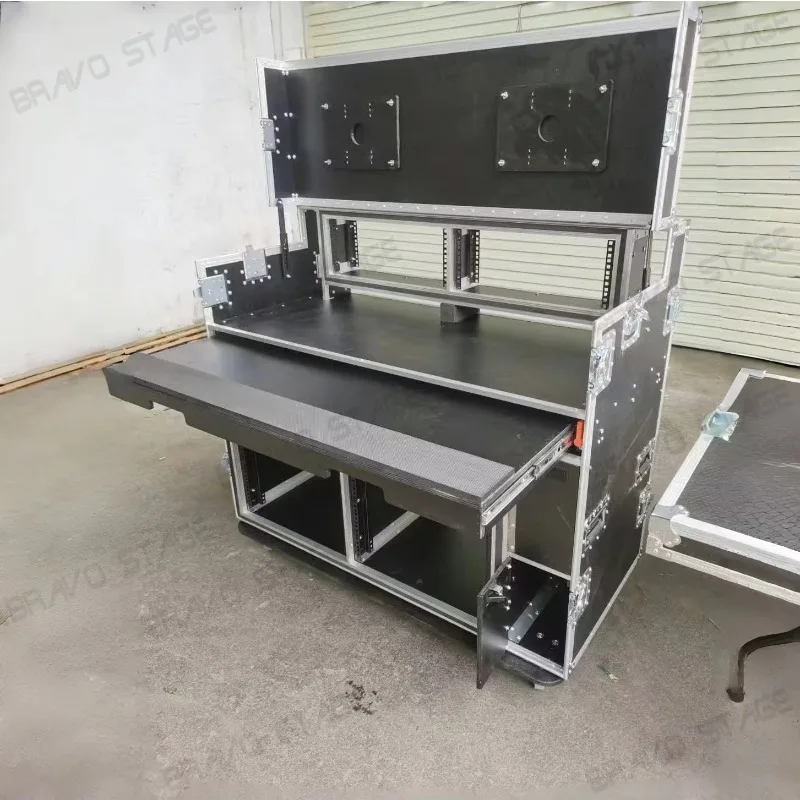 Portable Mobile Broadcasting Streaming Recording Studio Workstation Case for 24inch Monitor