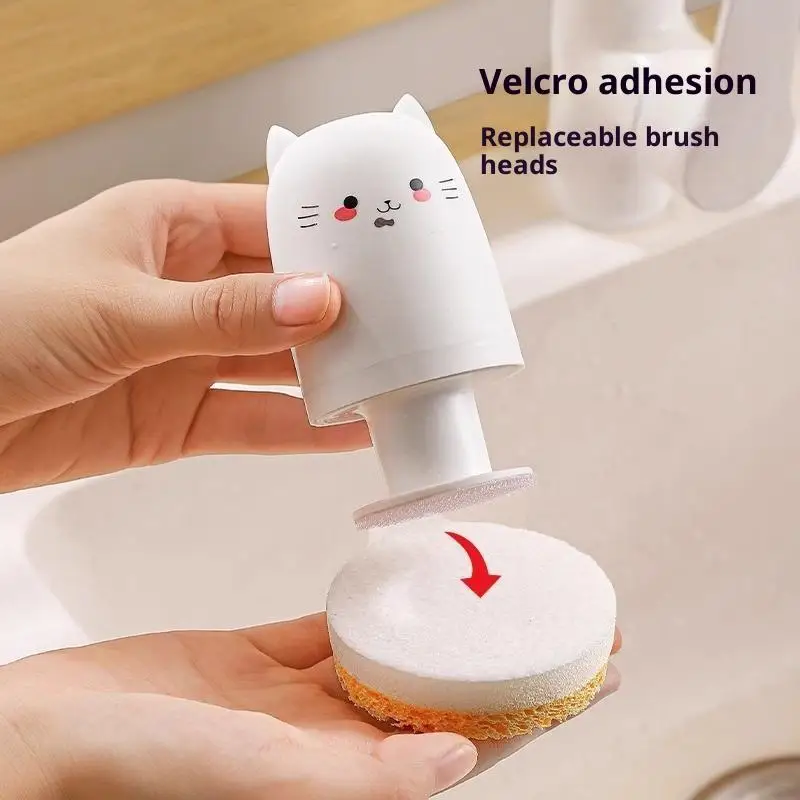 

Cat-Shaped Kitchen Cleaning Sponge - Wood Pulp Cotton Sponge & Pot Scrubber, Cute & Efficient Design