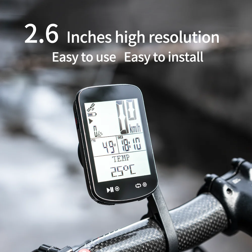 

2.6' Wireless GPS Bicycle Computer for Road & Mountain Bike Odometer Speedometer with 5.4' Bluetooth ANT+ for Cycling Sport