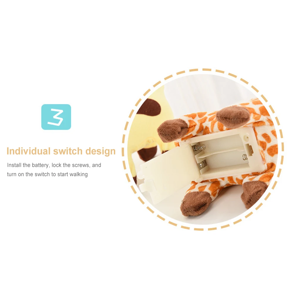 Girafa para caminar, mascota electrónica interactiva con sonidos y movimientos, juguete de jirafa de peluche, amigo de peluche para niños pequeños, niños y niñas