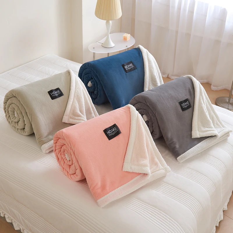 

Легкое одеяло из молочного вельвета для кондиционированных помещений, коралловый флис, одеяло для офисного сна, покрывало для одноместного дивана, теплое однотонное одеяло