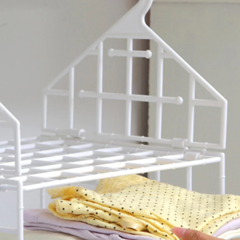 

Foldable Hanging Closet Organizer Sturdy Plastic Storage Rack For Clothes Sweaters Towels Hats Lightweight