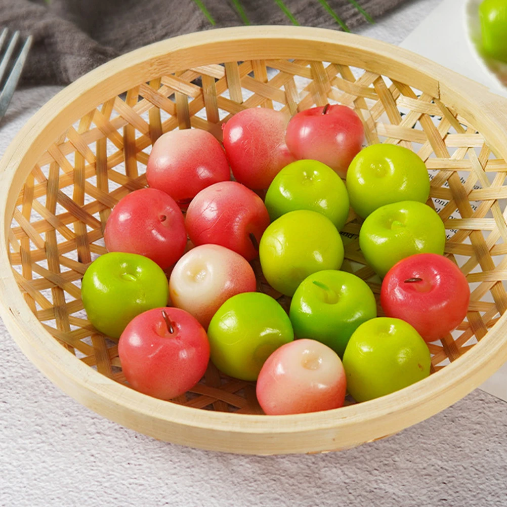 

6pcs Mini Apple Artificial Apples Lifelike Small Fruit For Montessori Education Playhouse Decor Home Kitchen Display Props