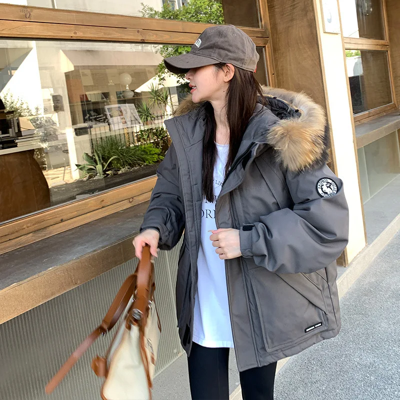 قسط 90% أسفل سترة. غطاء محرك السيارة من فراء الراكون الحقيقي وتصميم المرافق. دفء طويل صديق للصغير لعام 2025.