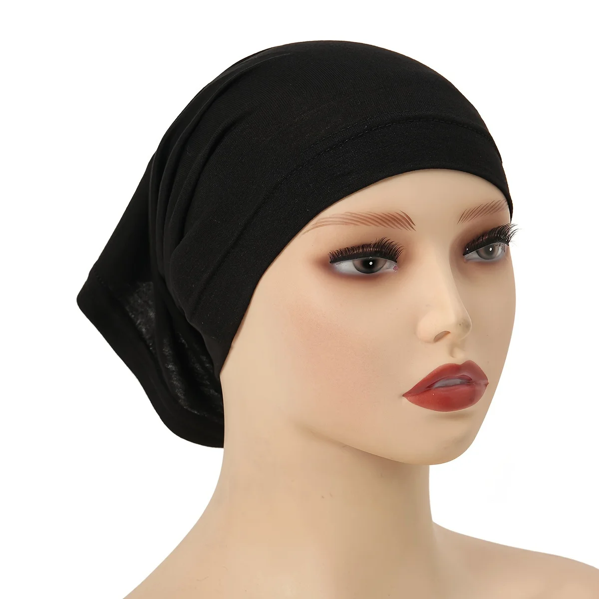 Fahion Muslim Hijab Caps Women\'s Headscarf Hat Chemo Hats Hair Care Solid Color Turban Bonnet Adjustable