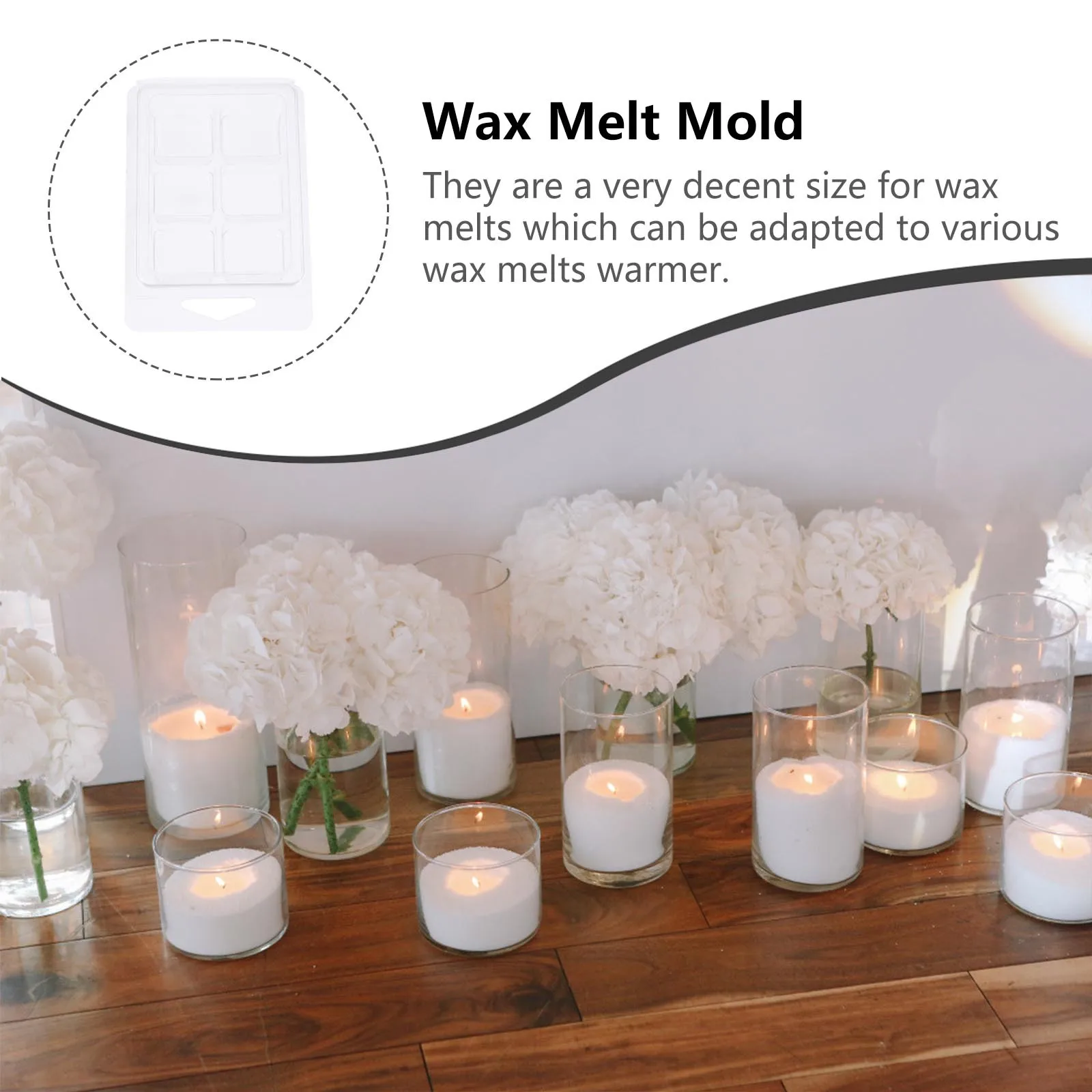 

50Pcs Wax Melt Clamshell Molds Clear Plastic Cube Tray Sturdy for Wax Tarts Soap Melting Cube Tray