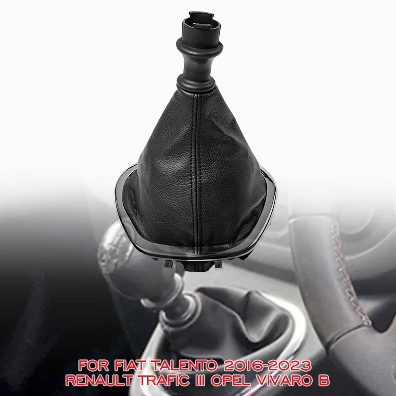 

For Fiat Talento 2016-2023 Renault Trafic III Opel Vivaro B Car Accessories Gear Shift Knob Collars Pu Leather Gaitor Boot Cover