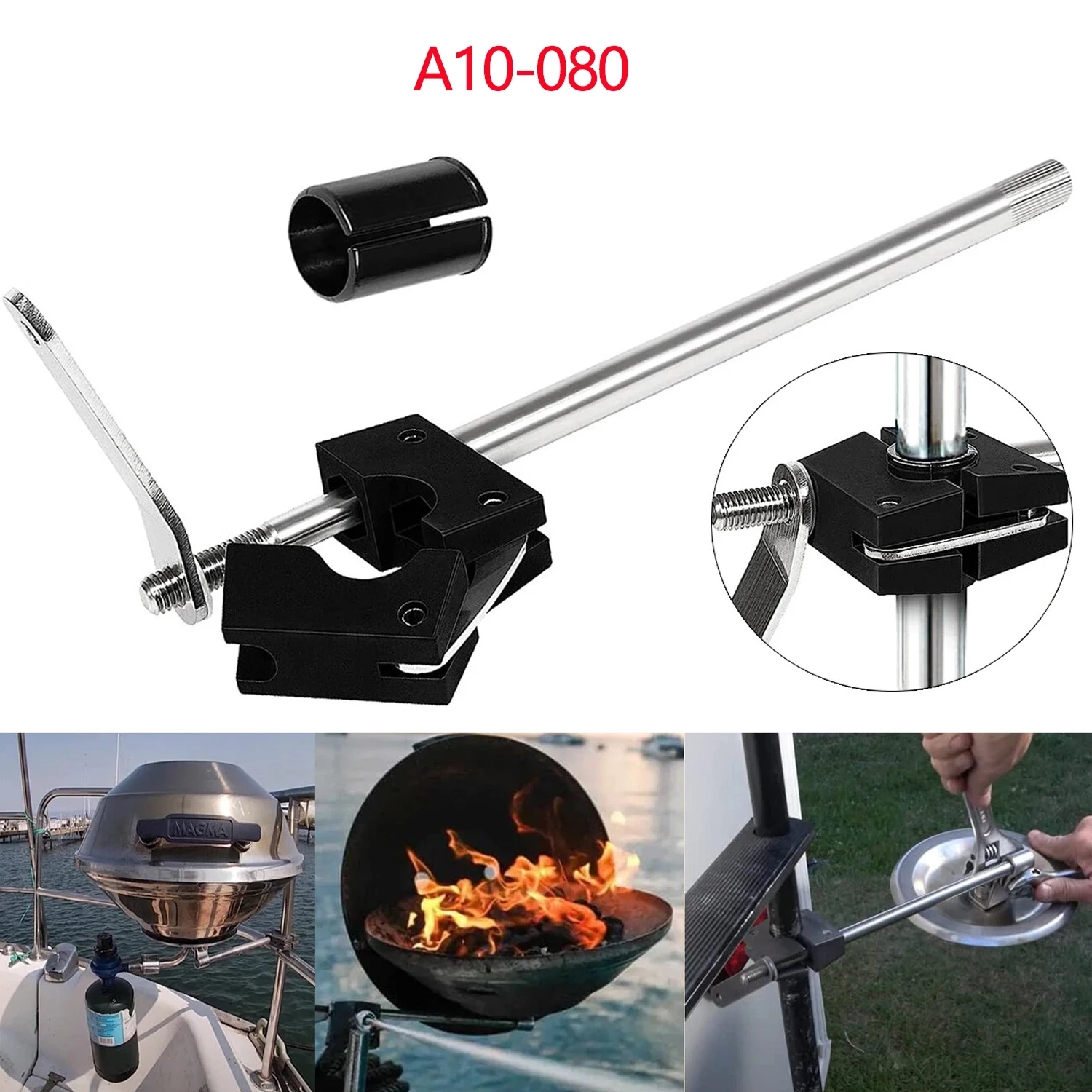 

Комплект оборудования для крепления гриля с круглыми направляющими для стандартных рельсов 7/8 дюйма или 1 дюйм, подходит для всех грилей Magma Marine Kettles, A10-080