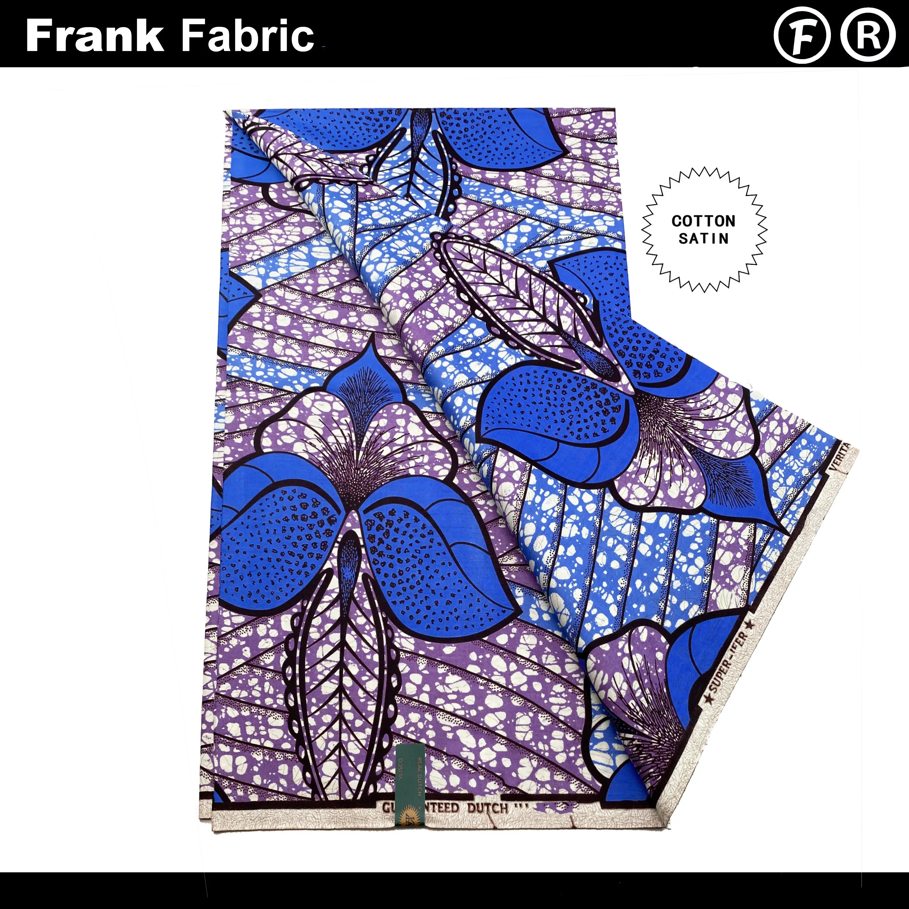 

Certified Super African Wax Original Fabric From Holland Real Dutch Ankara Wax Print Fabric For Dress With QR Code VLS0907.006
