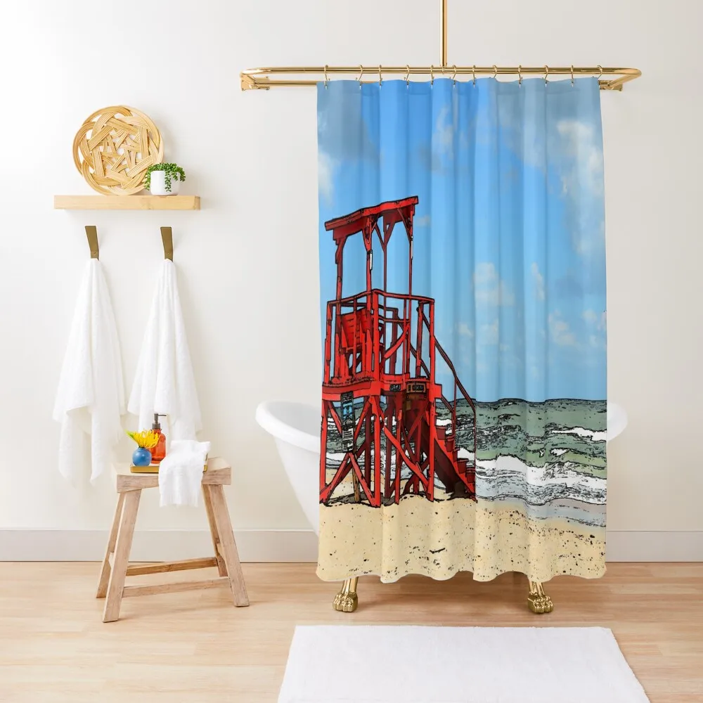 

Beach lookout Shower Curtain Shower Bath Waterproof Bathroom Shower Curtain