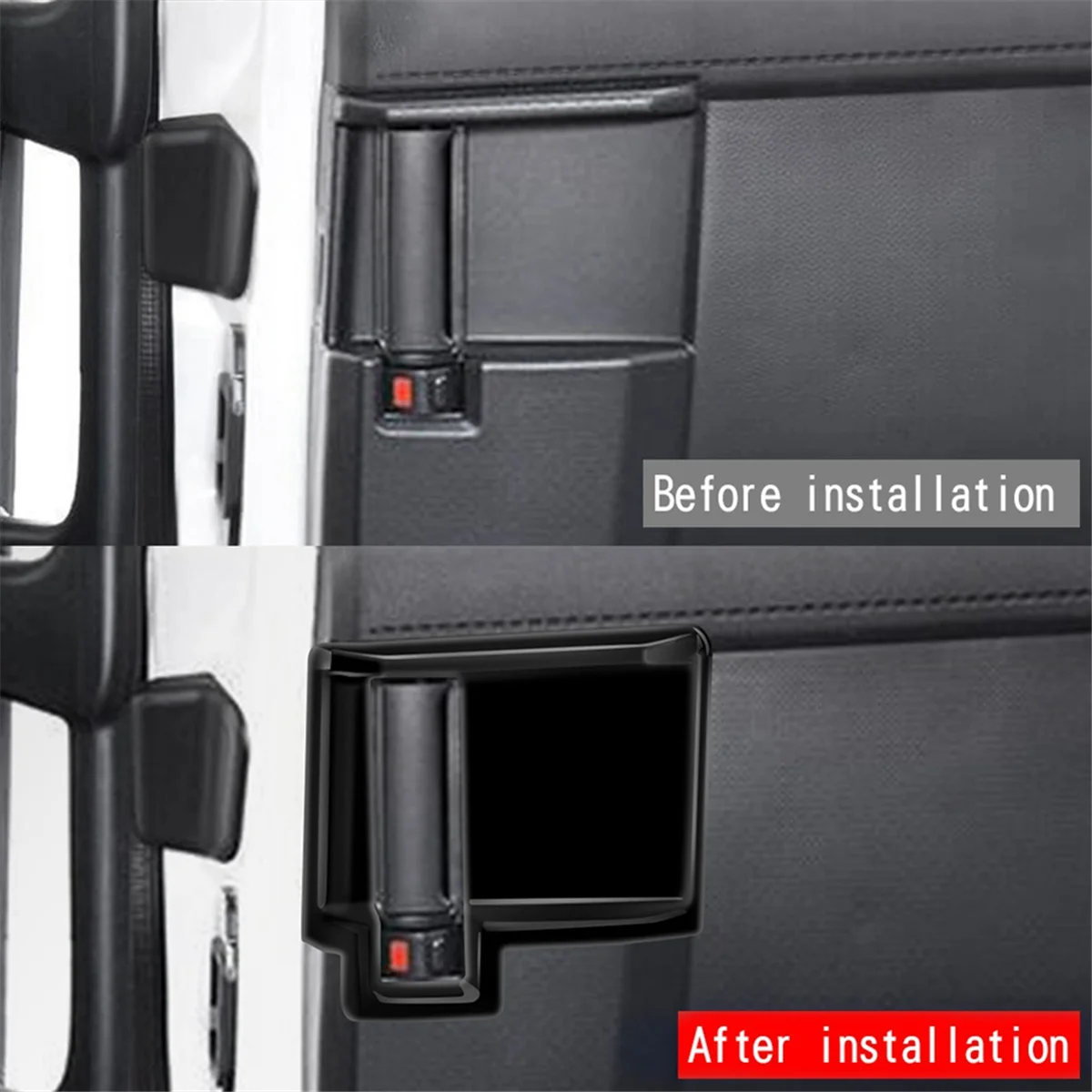 Autocollant de garniture de cadre de poignée de porte centrale de voiture, bande décorative de poignée intérieure pour Toyota ROOMY 2022, noir brillant