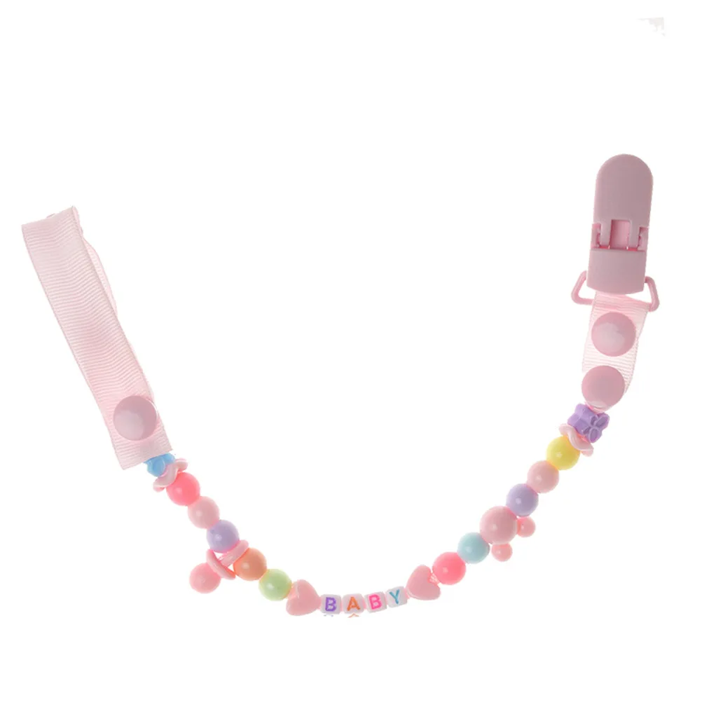 

Pacifier Clip Skin Friendly Odorless Acrylic Beads Flat Easy Standard Pacifiers Teething Toys Soothers