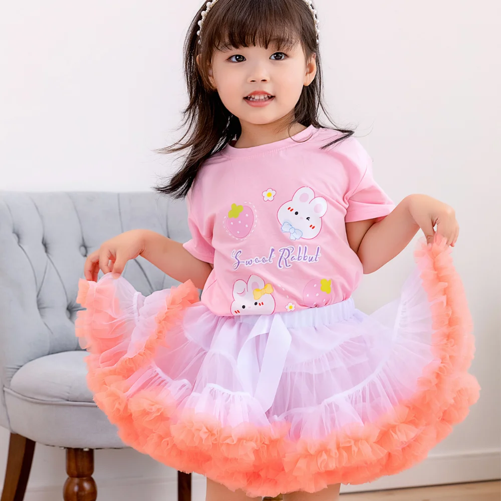 1–15 Jahre üppiger kleiner Baby-Tutu-Rock für Kinder, geschwollene Tüllröcke für Mädchen, Neugeborene, Party, Prinzessin, Mädchenkleidung – Detail 9