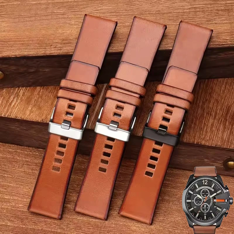 Premium-Grade authentic leather strap For Diesel DZ 1399 DZ4280 DZ4290 22mm 24mm 28mm Diesel watch accessory strap