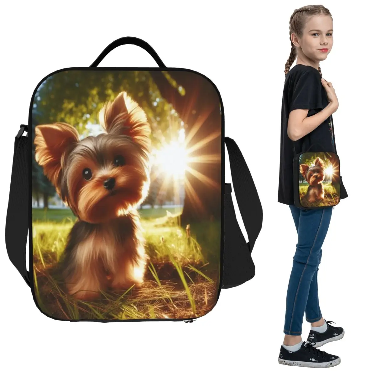 

Йоркширский терьер, собака, йоркши-любитель, изолированная сумка для обеда, женский офисный холодильник, термосумка для еды, портативная коробка для завтрака, контейнер