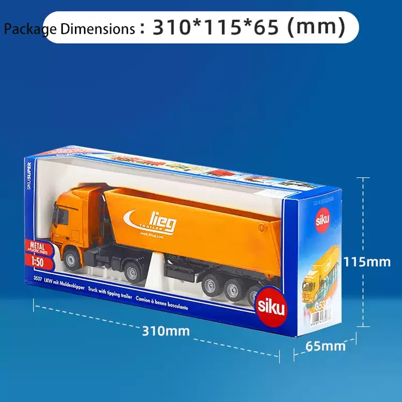 SIKU Diecast 1:50 Scale Dump Truck 3537 Alloy Engineering Vehicle Model Classic Decoration Hobbies Souvenirs Gifts