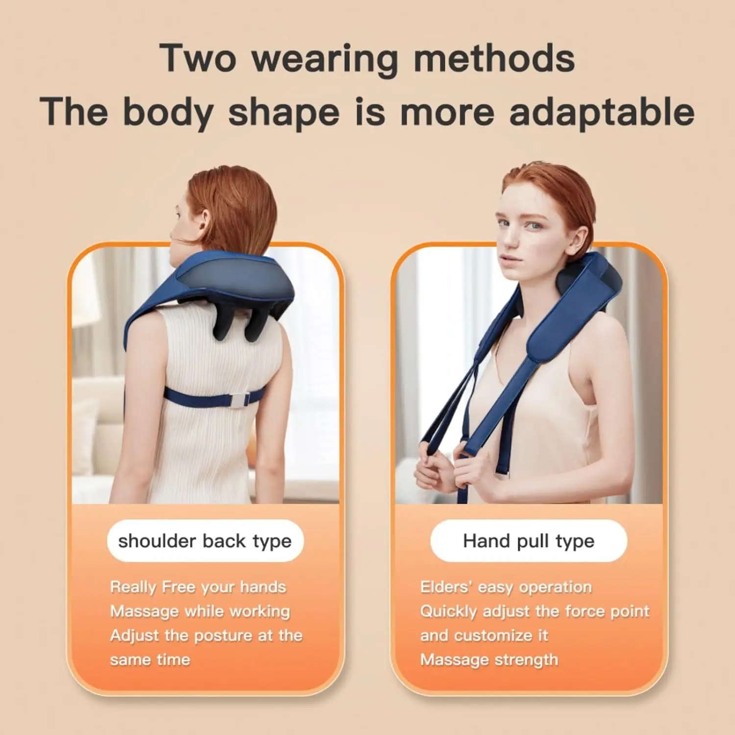 Neck and Shoulder Massager for Pain Relief Deep Tissue - Adjustable Shiatsu Neck Massage with Heat, Hands-Free Design Portable D