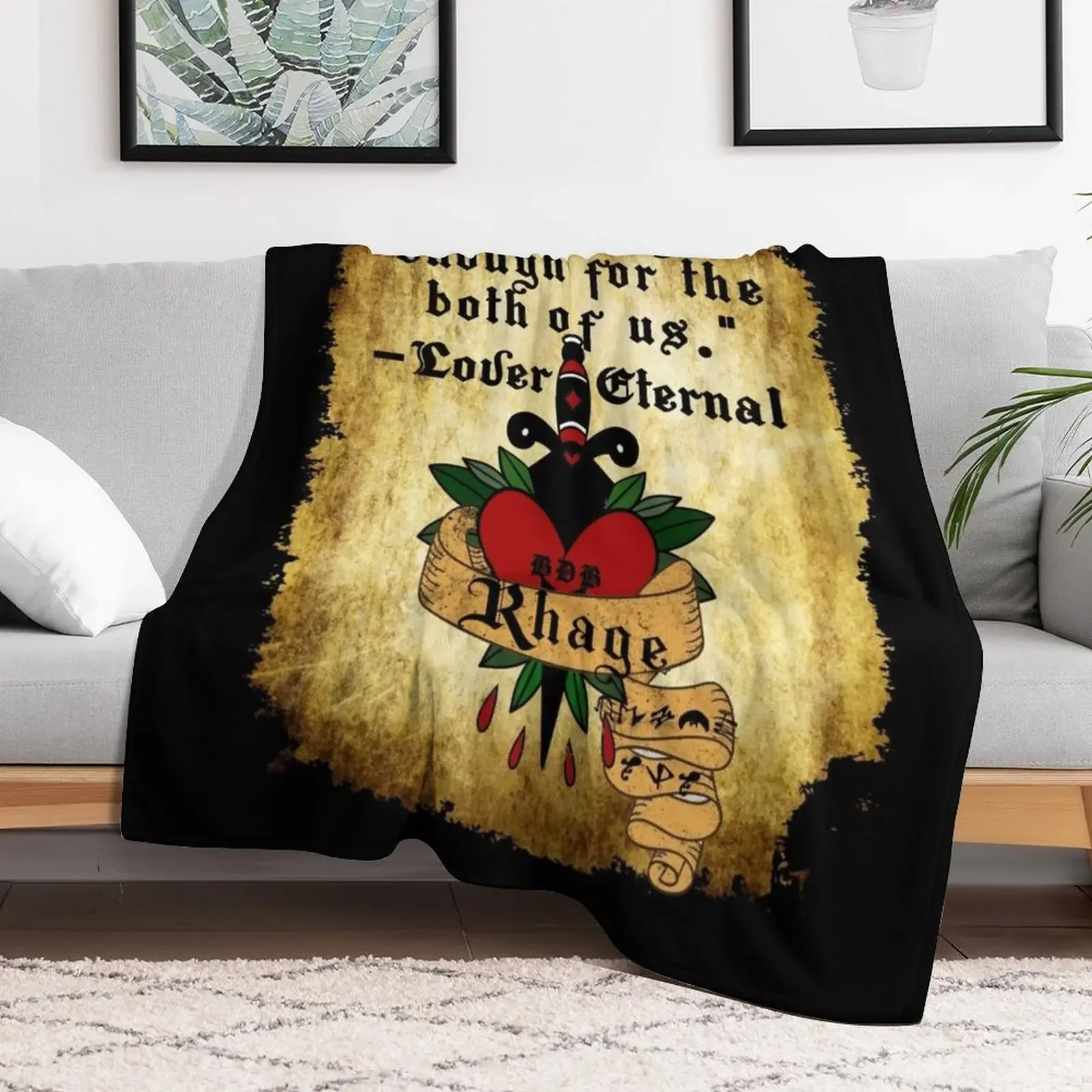 black dagger brotherhood Rhage quote Lover Eternal Throw Blanket Vintage Bed Fashionable Sofas Blankets