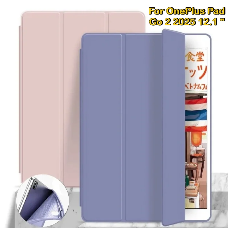 2026 PU Leather Tri-fold Stand Case for New OPPO OnePlus Pad Go 2 2025 Air 5 12.1 4 3 2 Pro 13.2 Lite 11