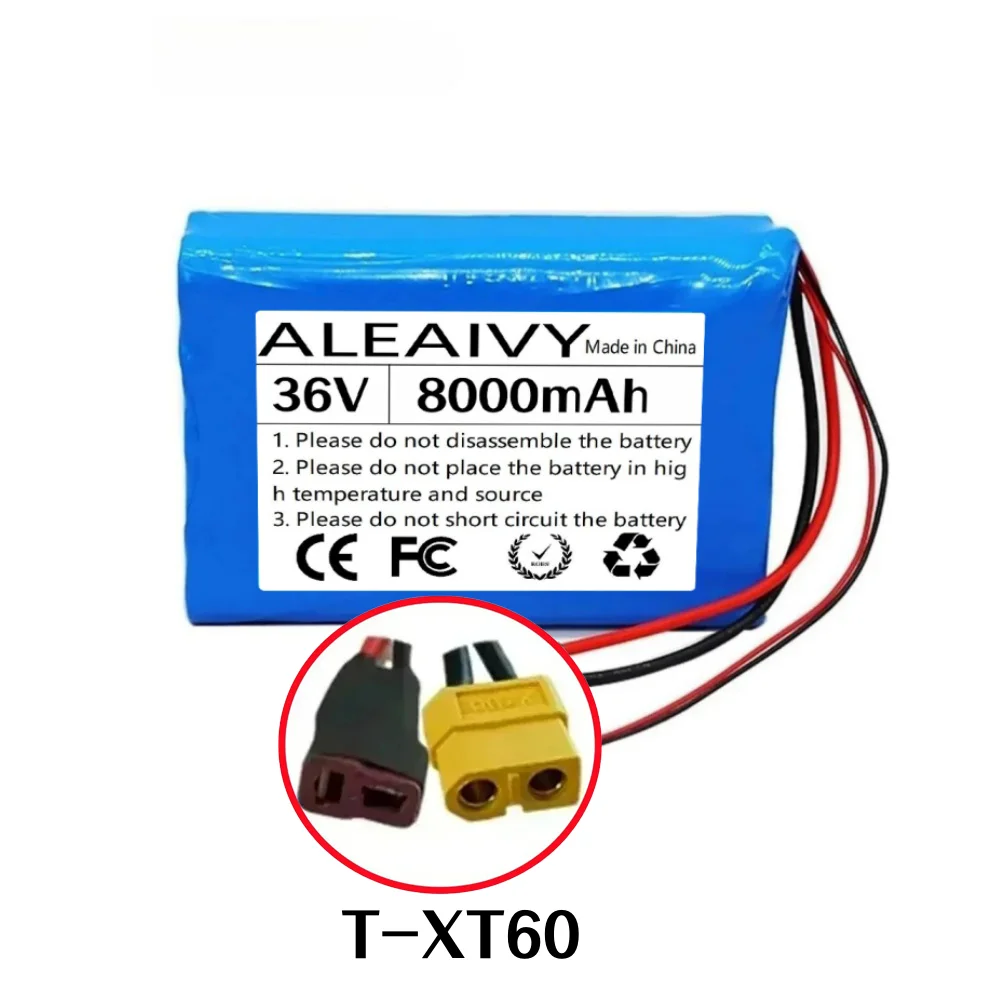 36V 8Ah 10S2P 18650 lithiumbatterij 8000 mAh 42 V voertuig ultradunne draagbare batterij met ingebouwd BMS-systeem.