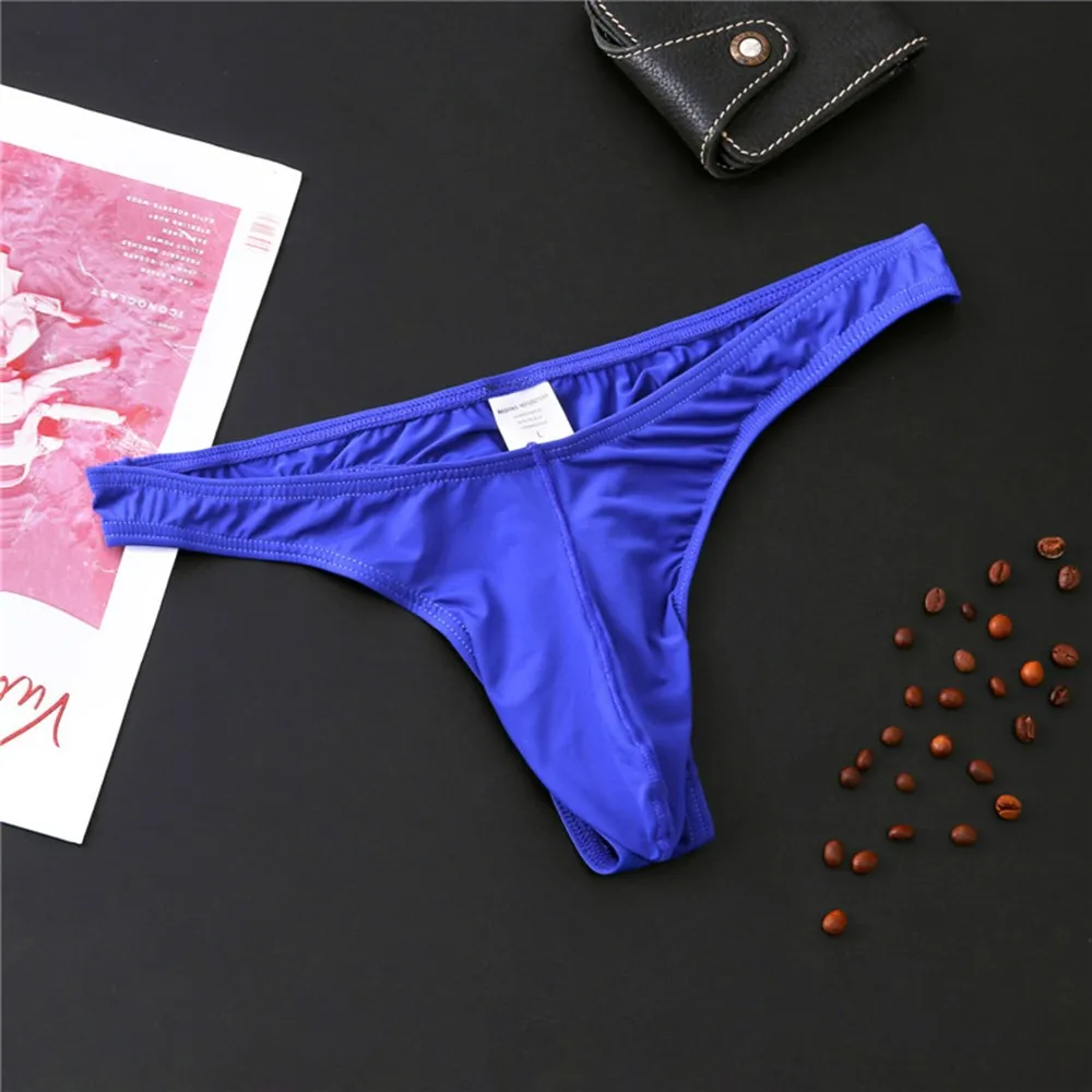 Sexy Men Ultra-Thin Briefs Underwear Comfy Breathable Thong Ultra-Soft Low Rise Bikini G-Strings Sissy U Convex Pouch Underpants