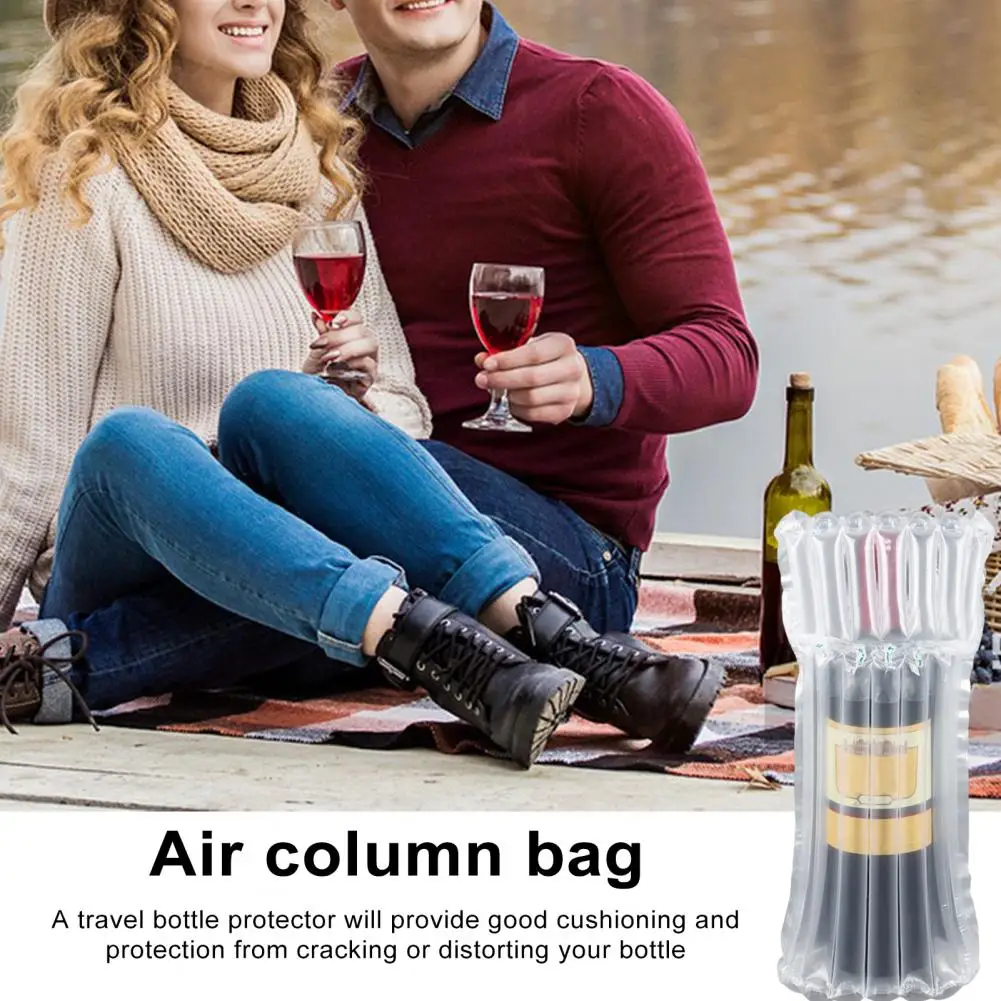7 Bottle Protector Bag Wine Bottle Air Column Bag 20pcs Air Column Bags Heavy Duty Shockproof Packaging Reusable Wine Bottle