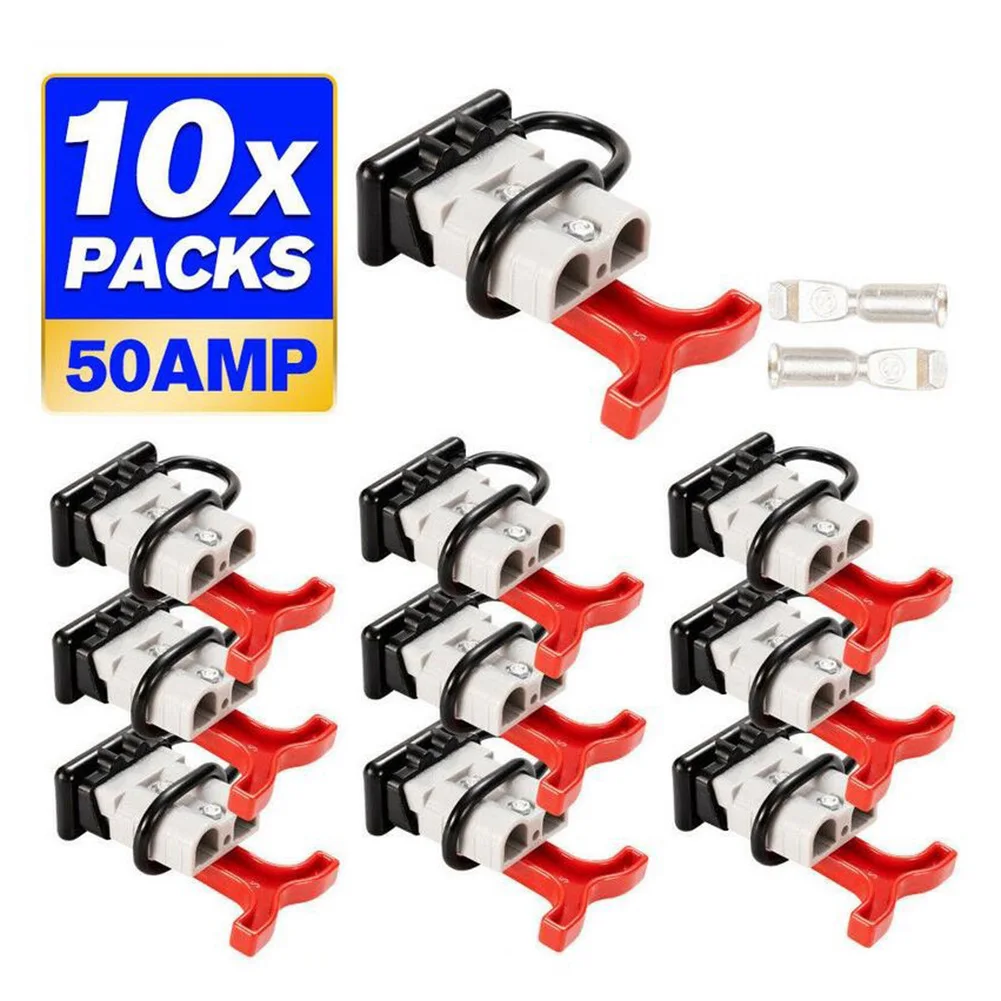 10x FOR Anderson Style Plug Connectors 50AMP T Handle Dust Cap Cover Solar Electrical Equipment Supplies Connector Accessories