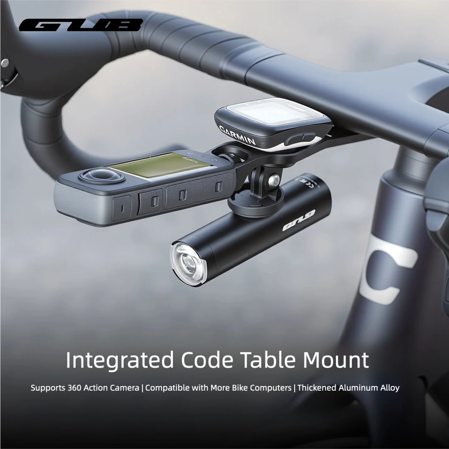 GUB 686 Multi-Functional Bicycle Computer Mount Integrated Handlebar Computer Mount 360° Action Camera Mount