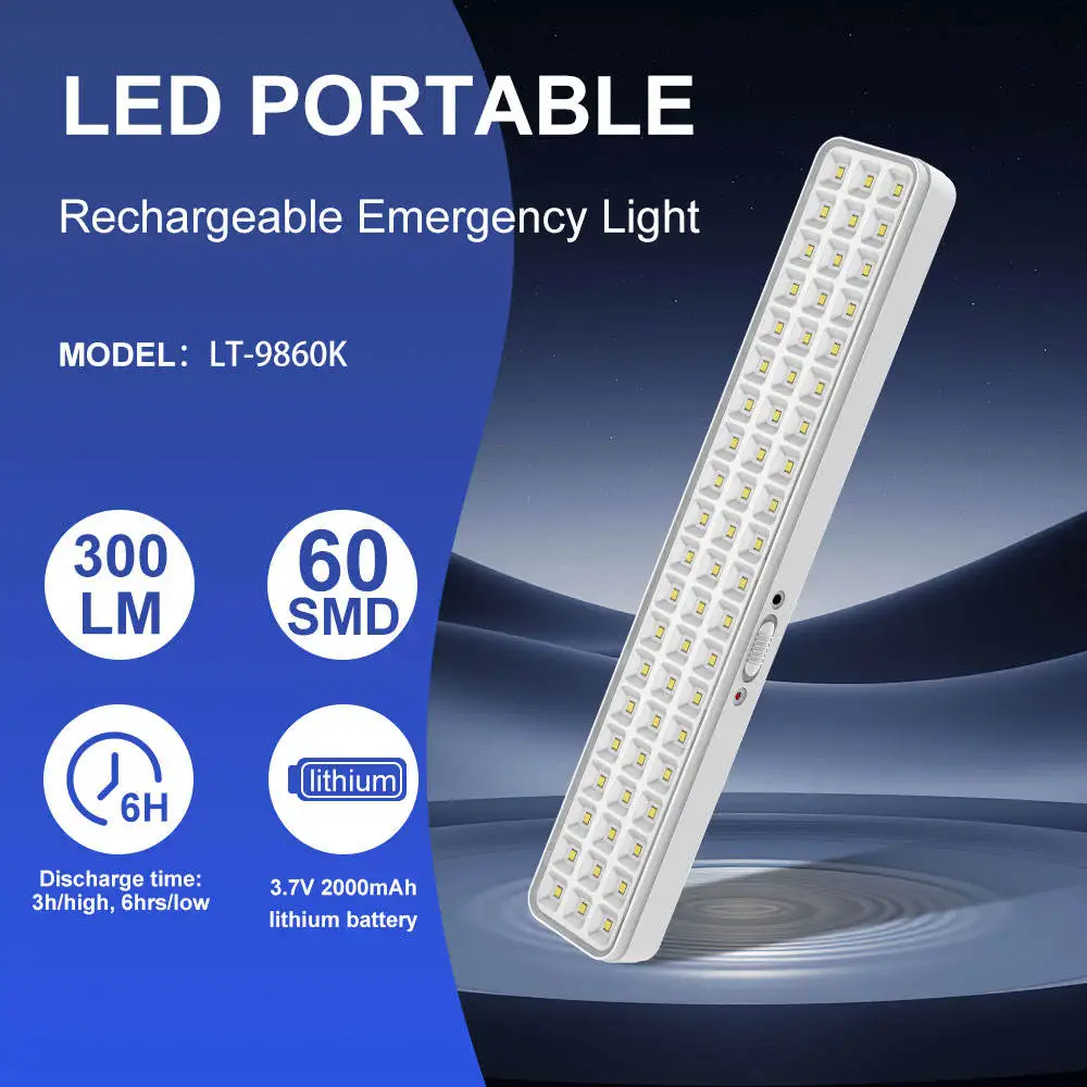 60 LEDs Cold White Emergency Light 110V 220V Rechargeable Wireless Emergency Luminaire Outdoor Camping Lamp