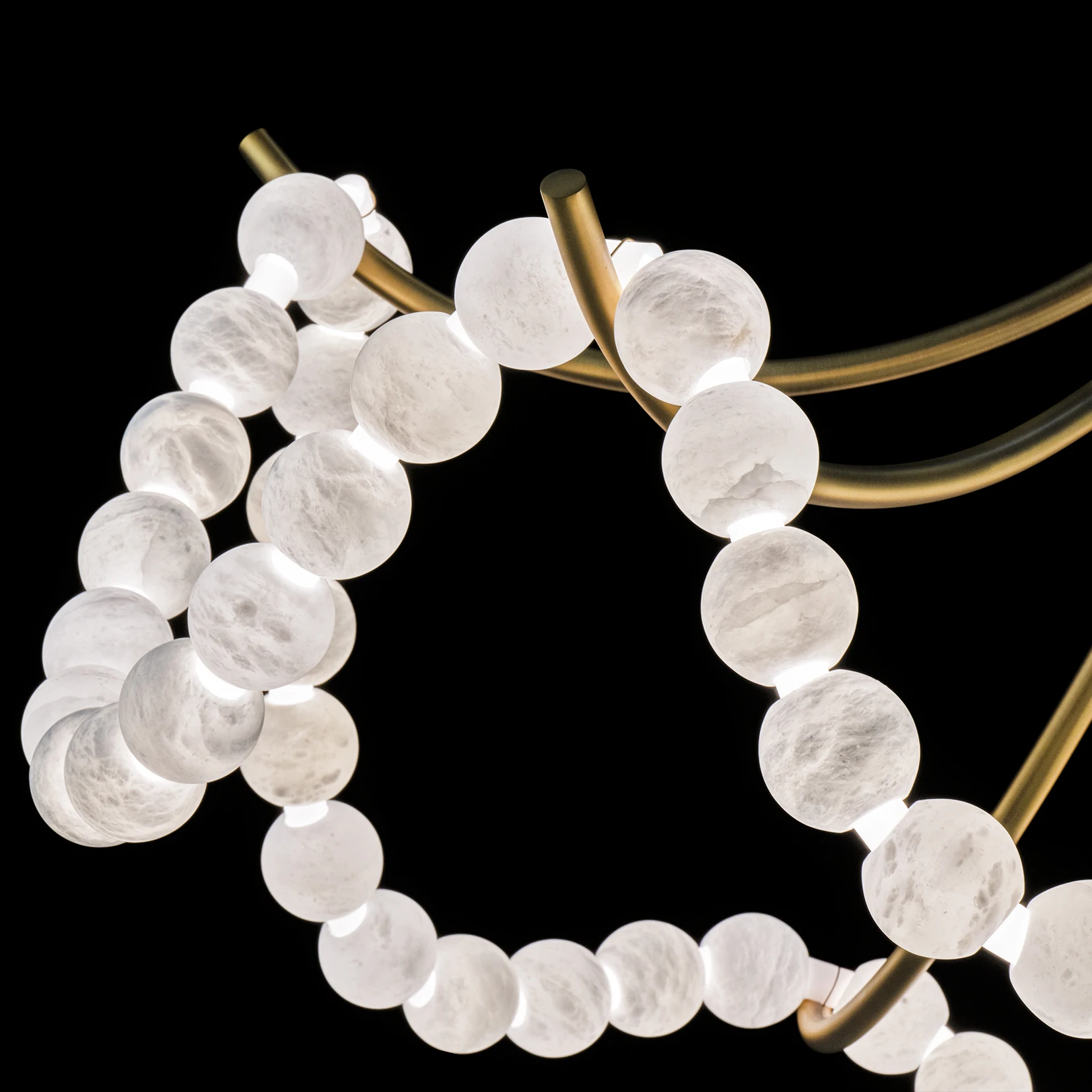 Spanish Alabaster beads Chandelier Coastal Nordic Villa Pendant Light for Living Room Palace-style Bedroom Home Decor Lighting