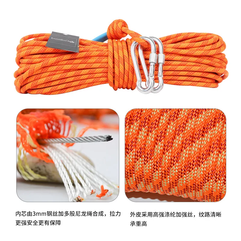 High-rise household safety escape kit with wire rope emergency fire rescue harness hook earthquake emergency fire escape kit