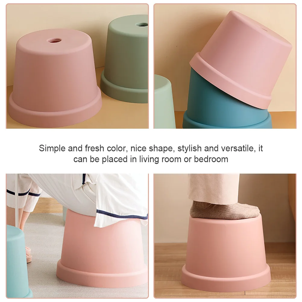 Plastic Children Stool Small Lightweight Kids Anti-Slip Footstool Stackable Non-Slip Sitting Stool for Room Use