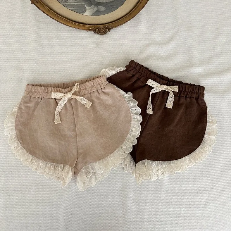 Baby Clothes Fashion Comfortable Loose Breathable Shorts 2024 Summer Korean Style Baby Girls Sweet Cute Playful Fresh Shorts