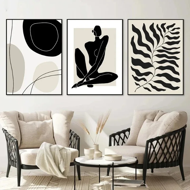 Bohemian abstract prints, minimalist line art, female body, living room, bedroom, home decor, modern posters without frames