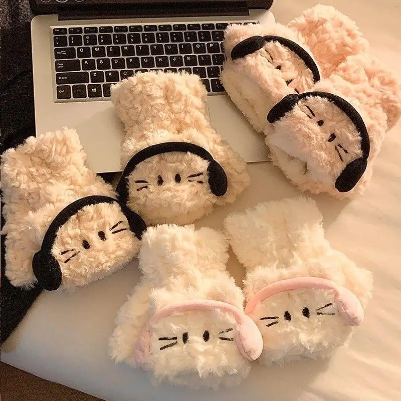 

Sanrios зимние перчатки Hello Kittys, перчатки с героями мультфильмов, теплые, универсальные, удобные, милые, новый стиль, с мягким принтом, креативные, хит продаж