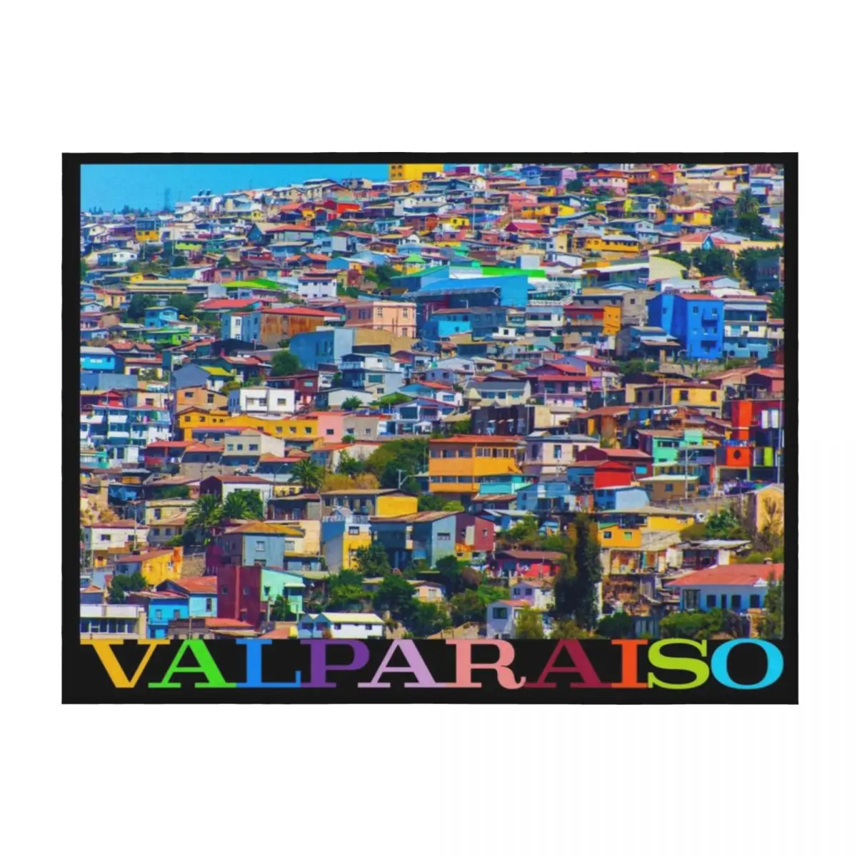 

Valparaiso Travel Poster Throw Blanket warm winter cosplay anime Tourist Blankets