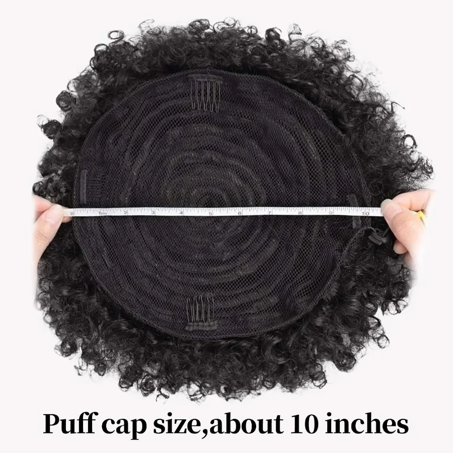 تمديد ذيل حصان أفرو منتفخ كبير جدًا للنساء ذوات البشرة السمراء مع شعر صناعي رمادي أومبير ومجعد ومشبك برباط