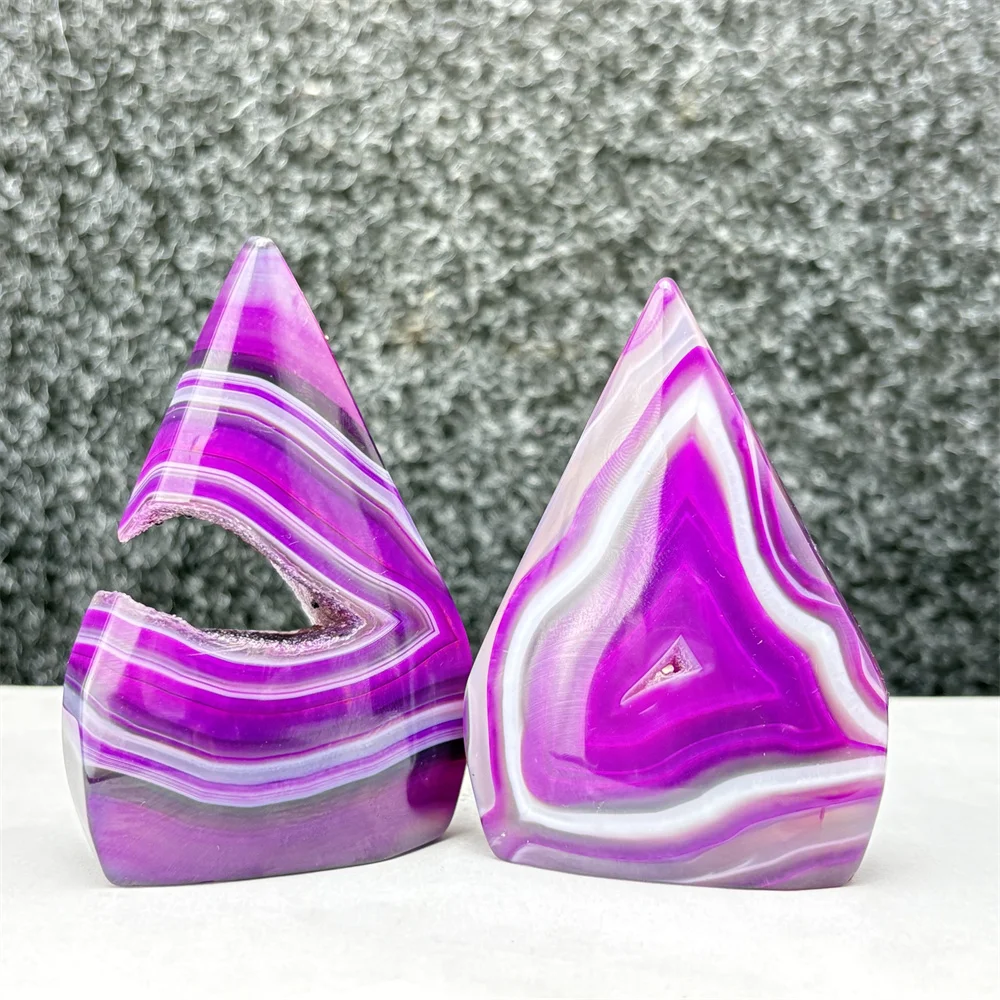 Natural Purple Agate Crystal Reiki Meditation Chakra Stone Free Form Home Decor Ornament Therapy Gift