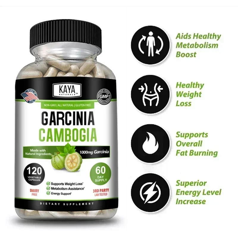 Garcinia Cambogia Fat Burner - 1000 Mg Extract - Appetite Suppressant Fat Burner for Men and Women, Carb Blocker Metabolism