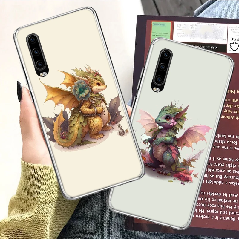 Cute Mythical Dragon Phone Case For Huawei P30 Lite P10 P20 P40 P50 Cover Mate 40 Pro 10 20 30 Capa Coque Shell